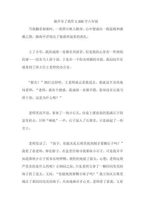 她开导了我作文600字六年级