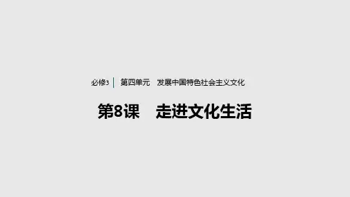 人教版高中政治必修3第四单元发展中国特色社会主义文化 第28课 走进文化生活