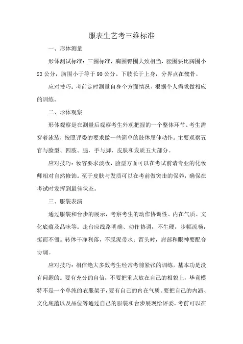 服表生艺考三维标准