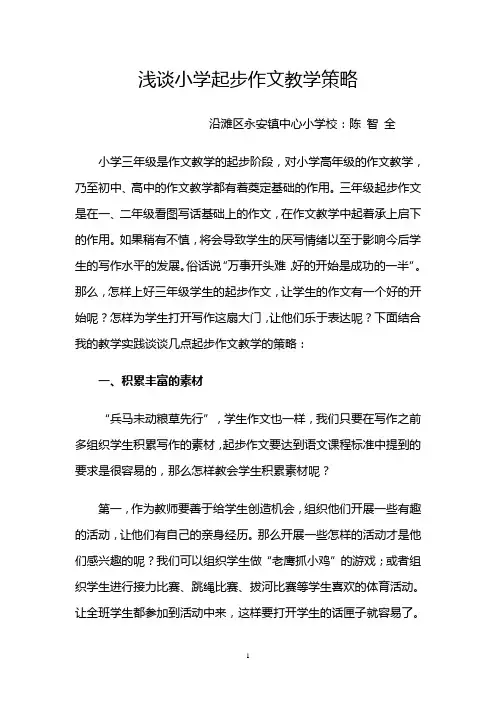 浅谈小学起步作文教学策略