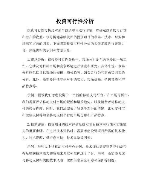 投资可行性分析