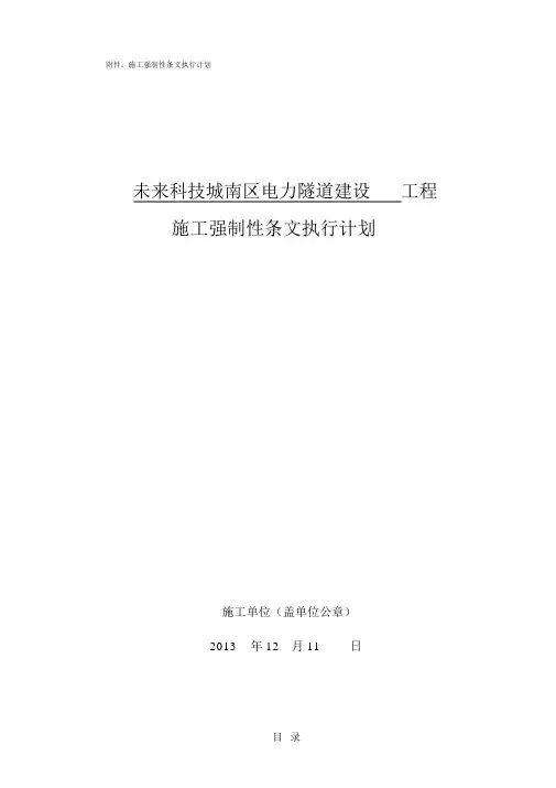 电力工程强制性条文执行计划