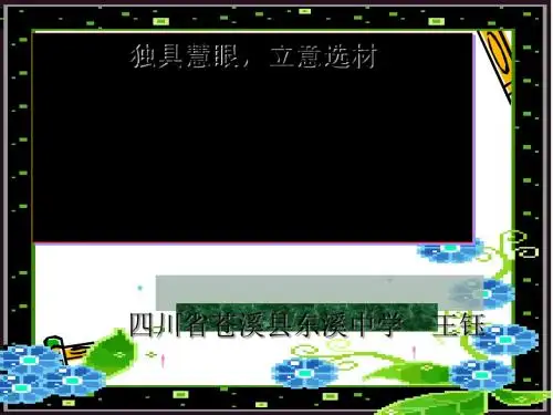 初中作文独具慧眼,立意选材ppt