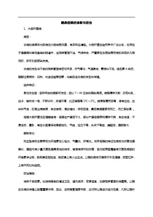 鹅典型病的诊断与防治
