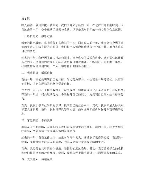 新年心得体会及感悟(3篇)