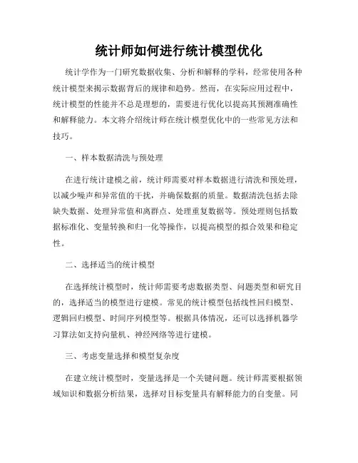 统计师如何进行统计模型优化