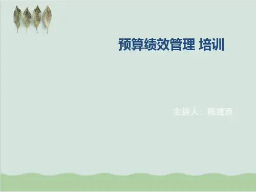 预算绩效管理培训PPT课件(29页)