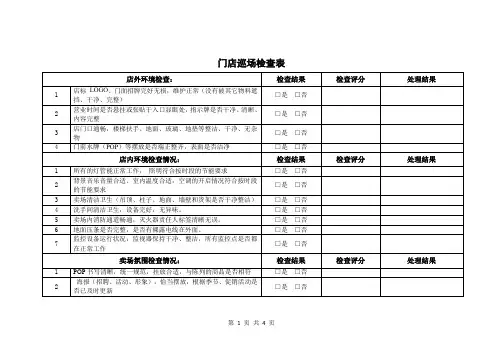 门店巡场检查表