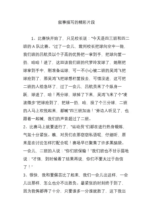 叙事描写的精彩片段