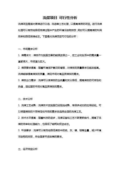 洗煤项目 可行性分析