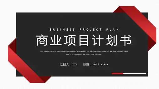 红黑简约商务风商业项目计划书PPT模板