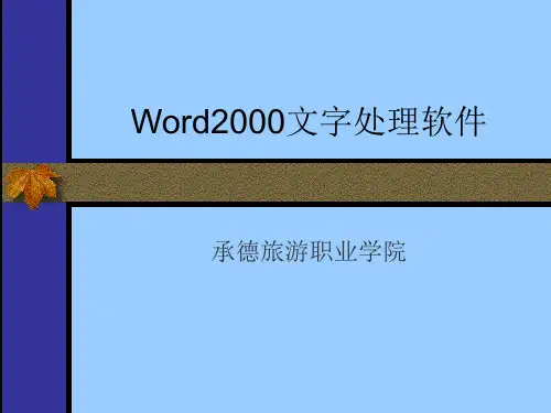 Word2000文字处理软件(精)