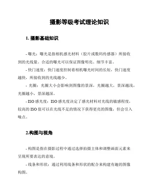 摄影等级考试理论知识