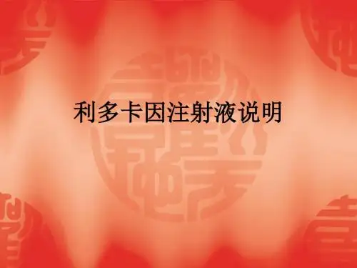 利多卡因注射液说明ppt课件