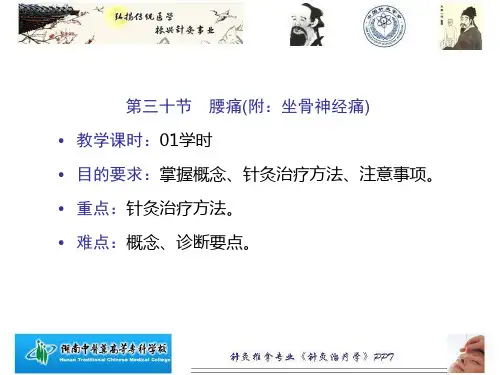 腰痛附坐骨神经痛演示精品PPT课件