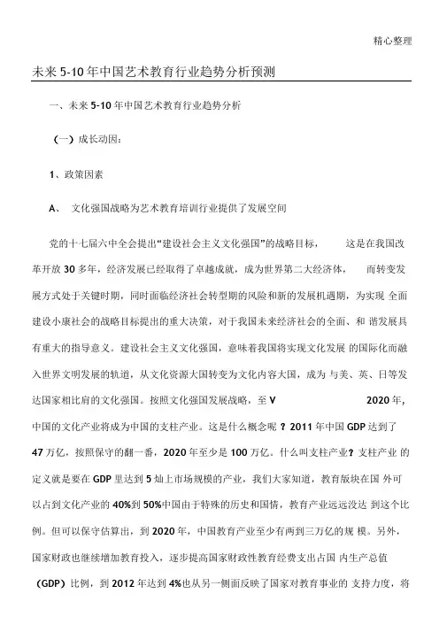未来中国艺术教育行业趋势分析预测
