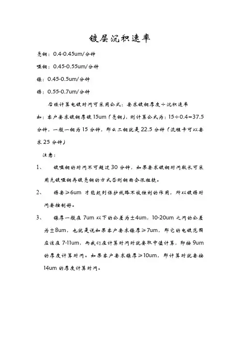 PCB生产电镀镀层沉积速率