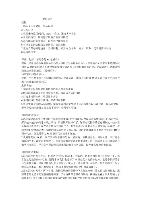 招商会邀约话术