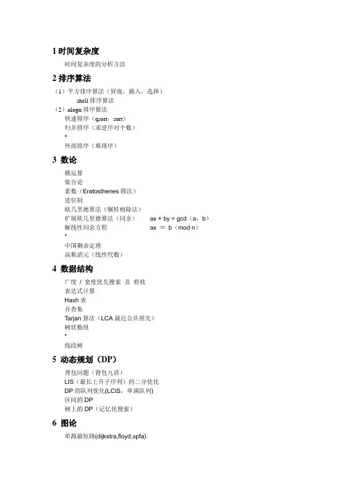 NOIP知识点总结