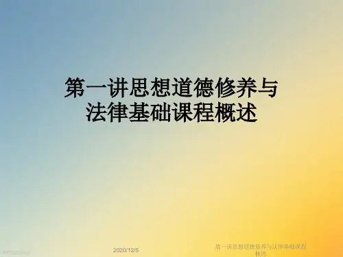 第一讲思想道德修养与法律基础课程概述