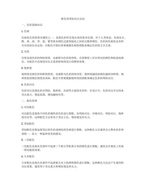 配色原理知识点总结
