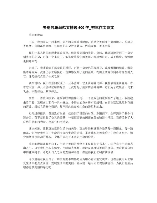 美丽的邂逅范文精选600字_初三作文范文