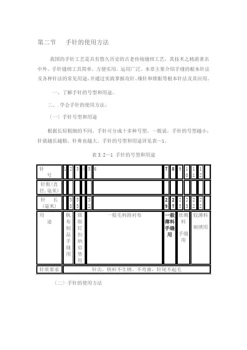 我国的手针工艺是具有悠久历史的古老传统缝纫工艺,其技术之精湛驰名中外