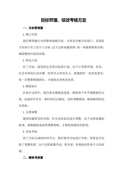 目标管理、绩效考核方案