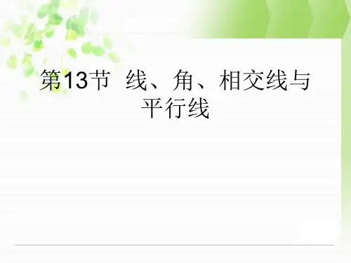 广东省中考数学第13节线、角、相交线与平行线课件