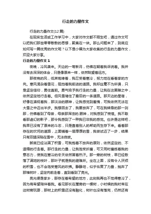 行走的力量作文