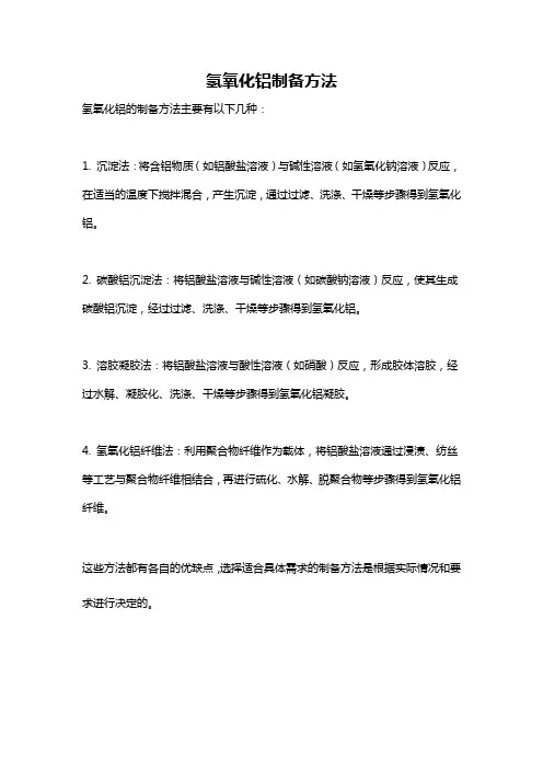 氢氧化铝制备方法