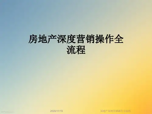 房地产深度营销操作全流程