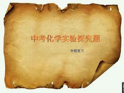 中考化学实验探究题专题复习ppt课件