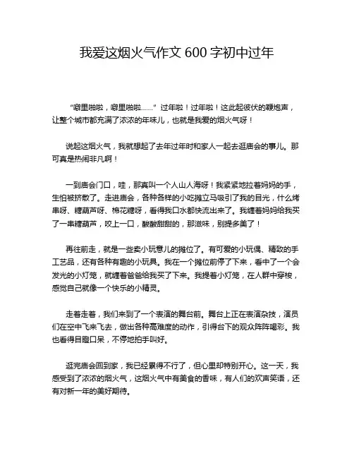 我爱这烟火气作文600字初中过年