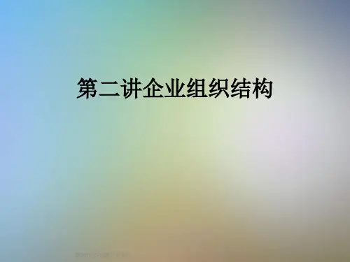第二讲企业组织结构