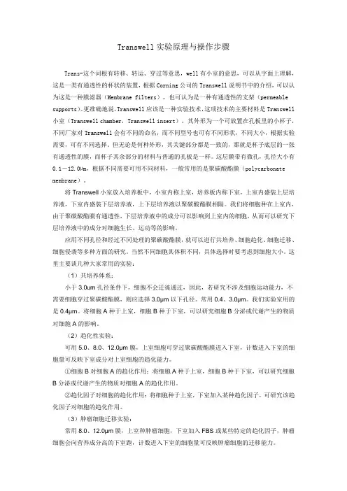 Transwell实验原理与操作步骤