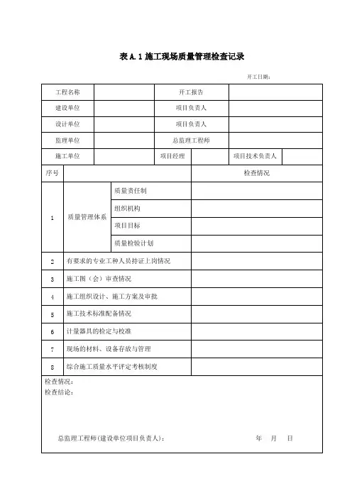 SY4200-2007系列规范检验批表格
