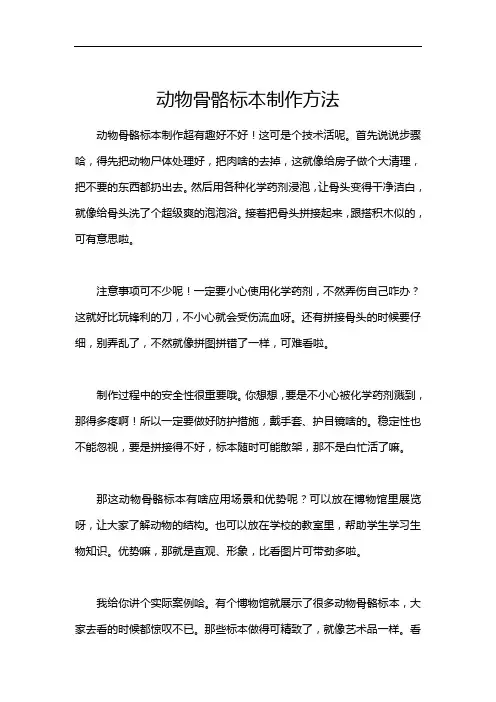 动物骨骼标本制作方法