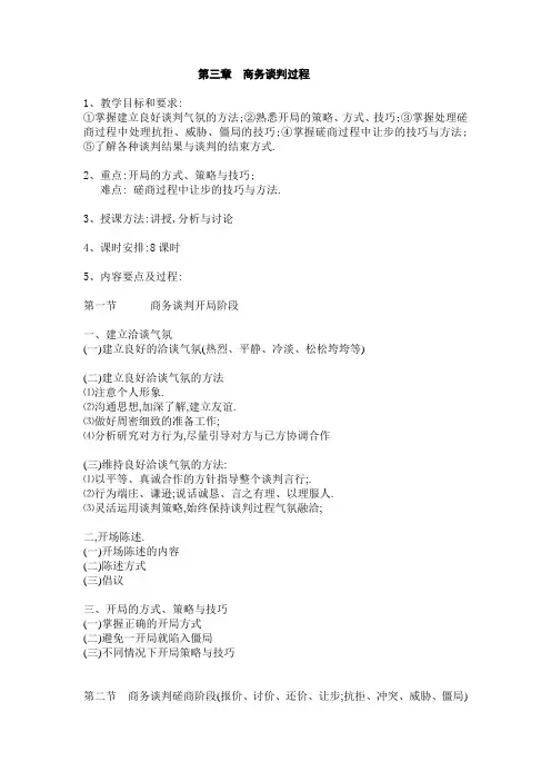 第三章 商务谈判过程