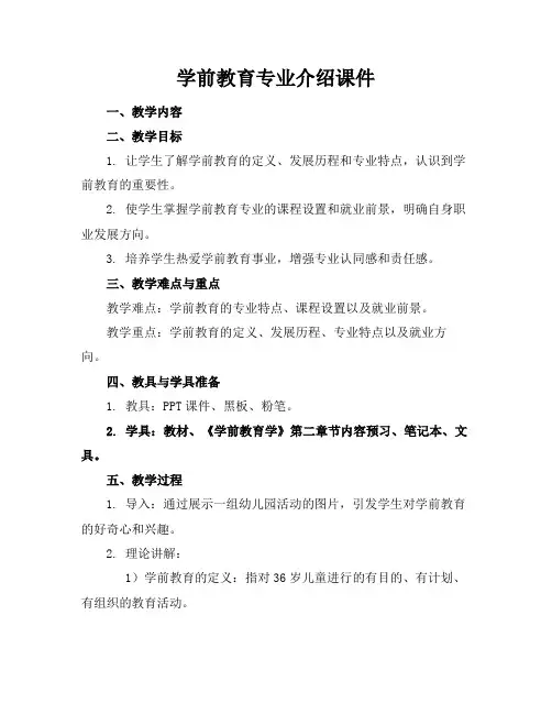 学前教育专业介绍课件