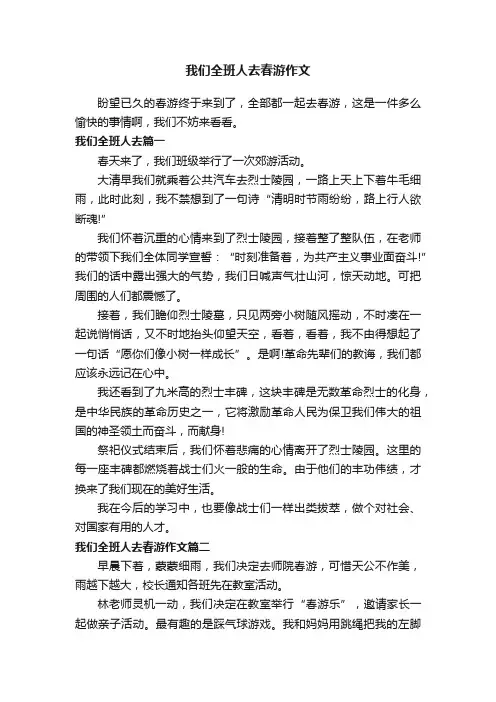我们全班人去春游作文