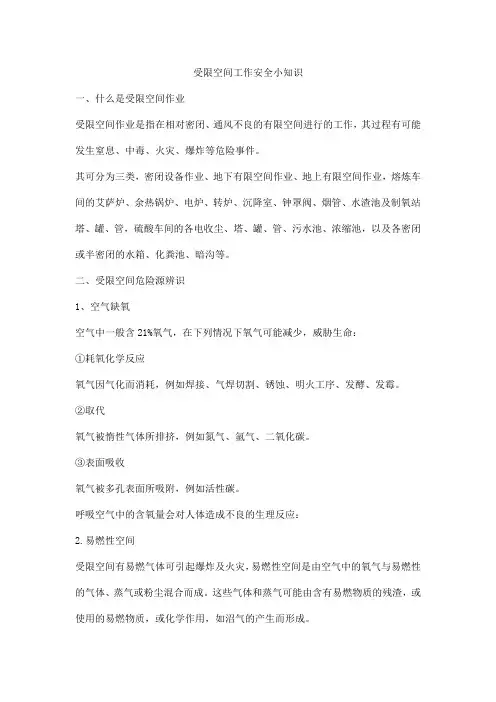 受限空间工作安全小知识