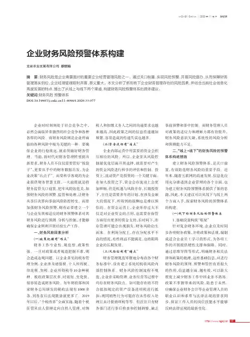 企业财务风险预警体系构建