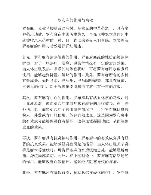 罗布麻的作用与功效