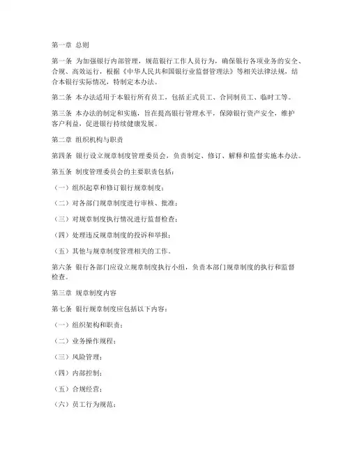 规章制度银行