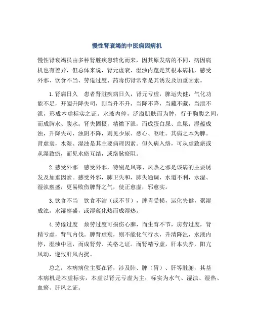 慢性肾衰竭的中医病因病机