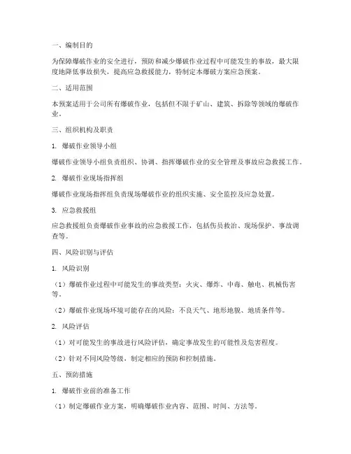 爆破方案应急预案