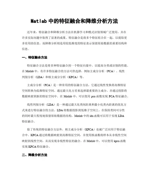 Matlab中的特征融合和降维分析方法