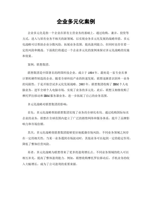 企业多元化案例