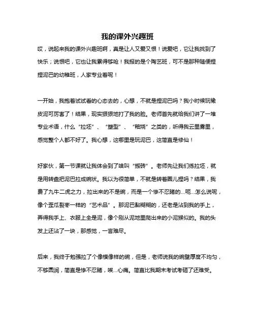 作文《我的课外兴趣班》